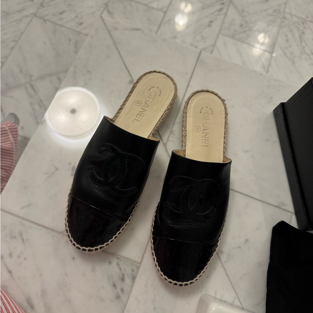 CHANEL Black Leather Mules - Picture 2 of 4